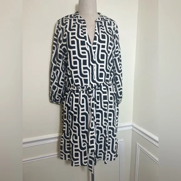 Zara geometric print linen blend - Picture 2 of 8